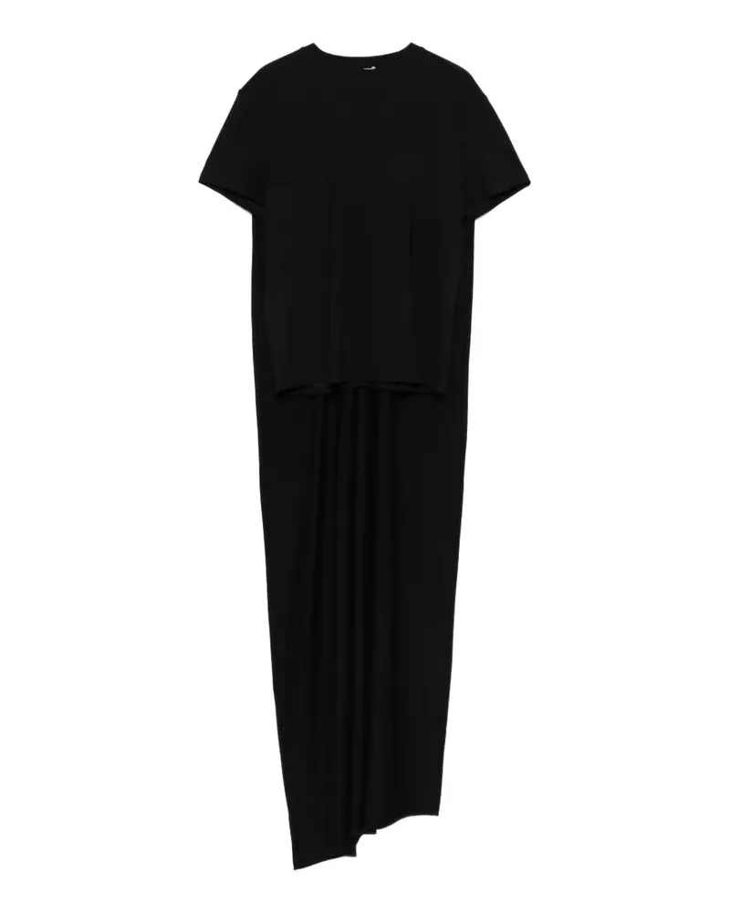 Magda Butrym Drapiertes T-Shirt - Schwarz Schwarz