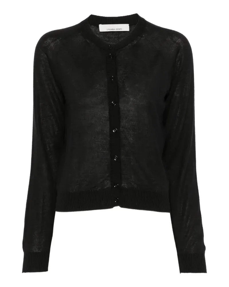 Liviana Conti Cardigan mit Knopfverschluss - Schwarz Schwarz