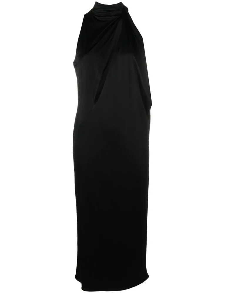 Versace Neckholder-Midikleid mit Schlitz - Schwarz Schwarz