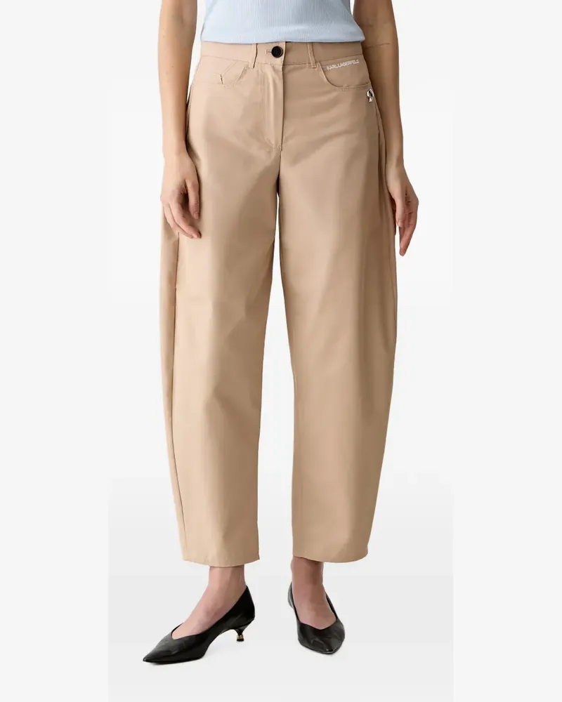Karl Lagerfeld logo-print tapered trousers - Nude Nude