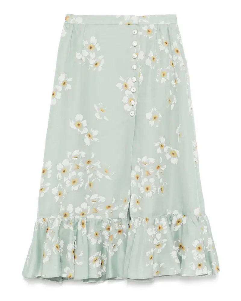 Valentino Garavani Midirock mit Blumen-Print - Grün Grün