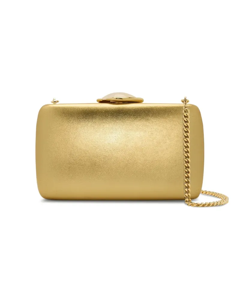 Oscar de la Renta Clutch im Metallic-Look mit O-Verschluss - Gold Gold