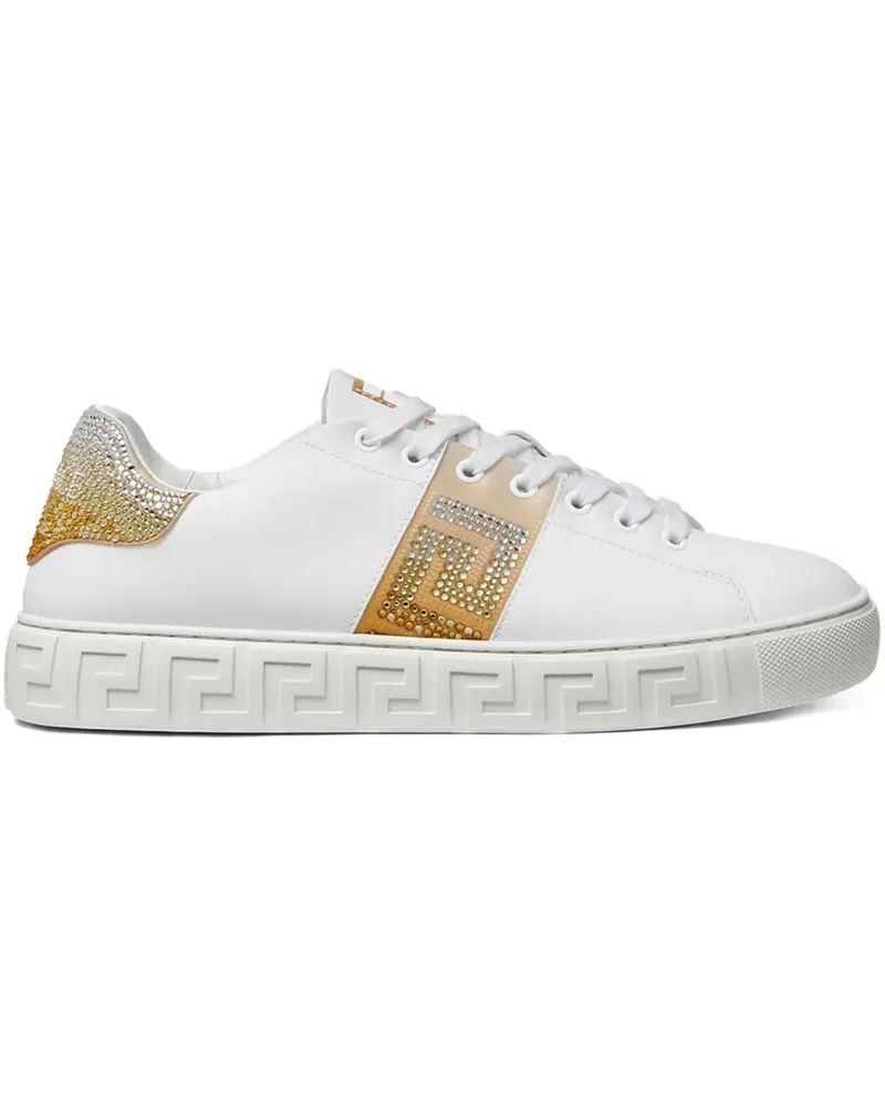 Versace Crystal Greca Sneakers - Weiß Weiß
