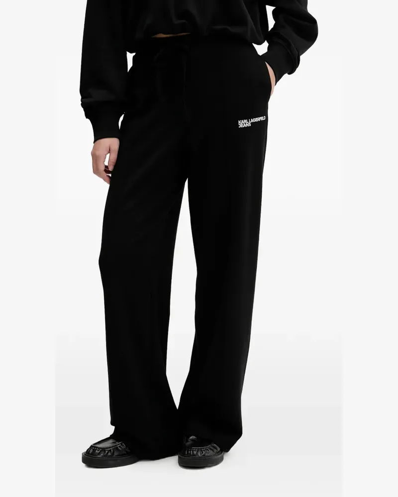 Karl Lagerfeld elasticated-waistband logo-embroidery track pants - Schwarz Schwarz
