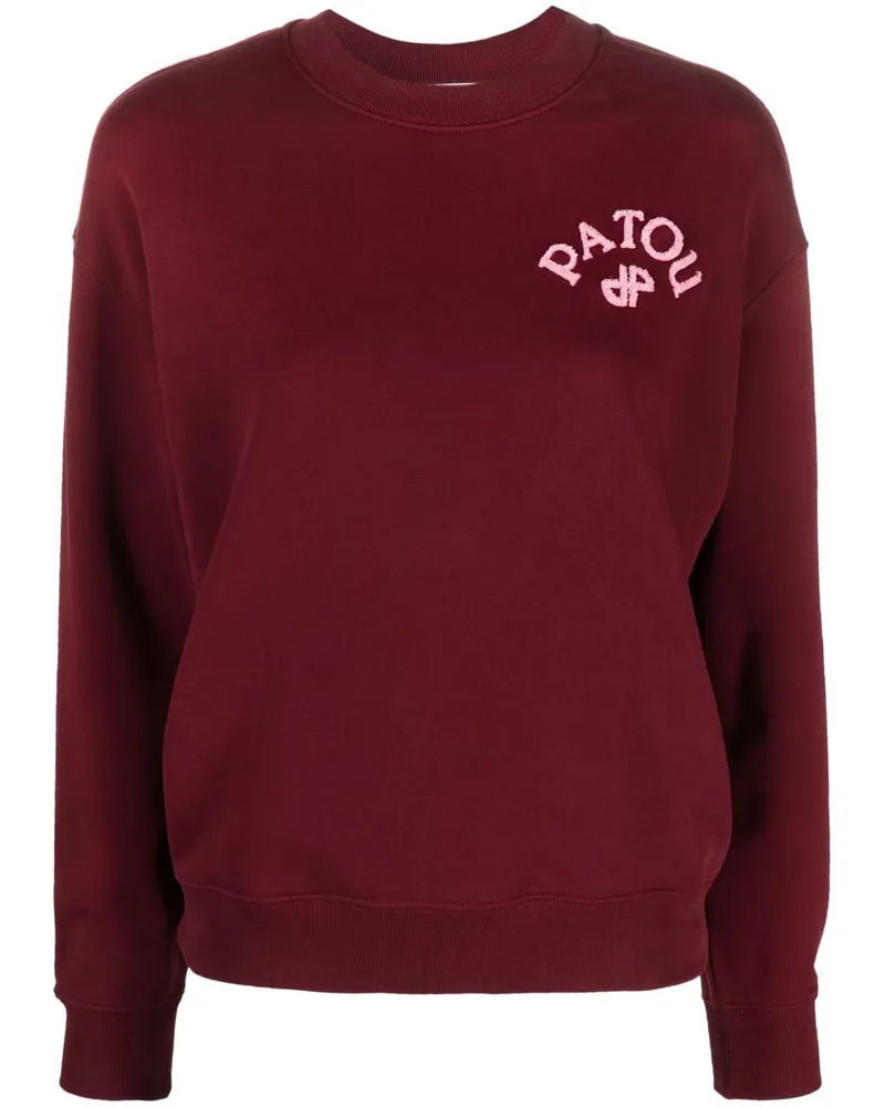 Patou Sweatshirt mit geflocktem Logo Rot