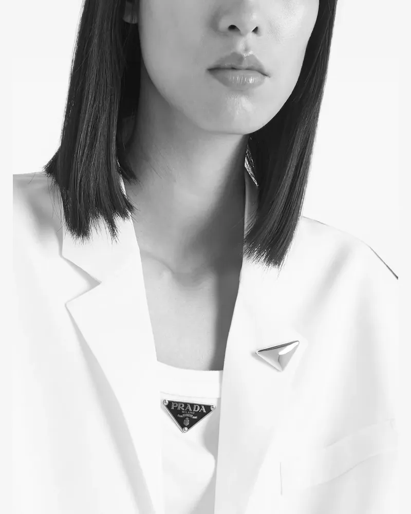 Prada Eternal Gold small triangle brooch Gold