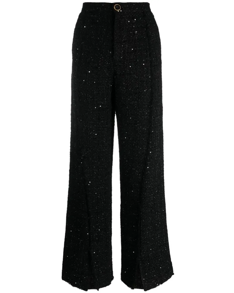 GCDS Elegante Tweed-Hose - Schwarz Schwarz
