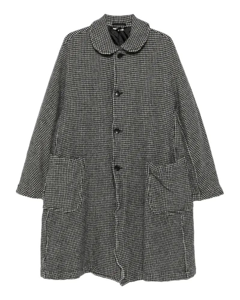 Comme des Garçons houndstooth-pattern Peter-Pan-collar coat - Schwarz Schwarz