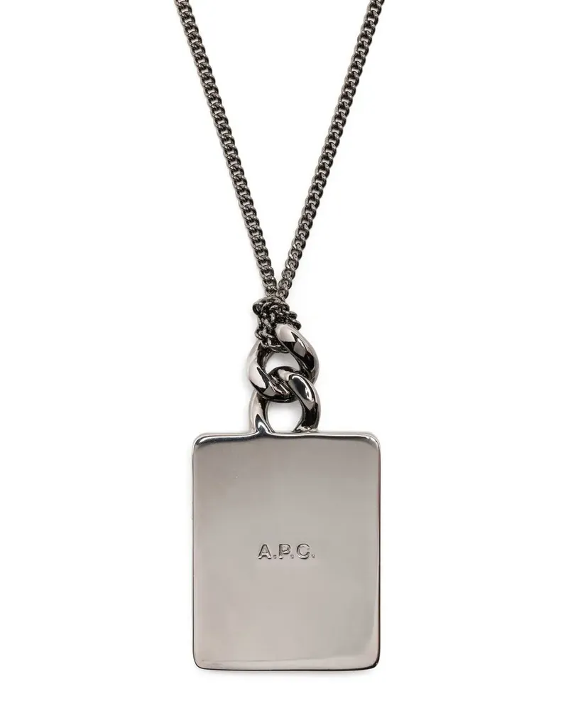 A.P.C. ID Halskette mit Anhänger - Silber Silber