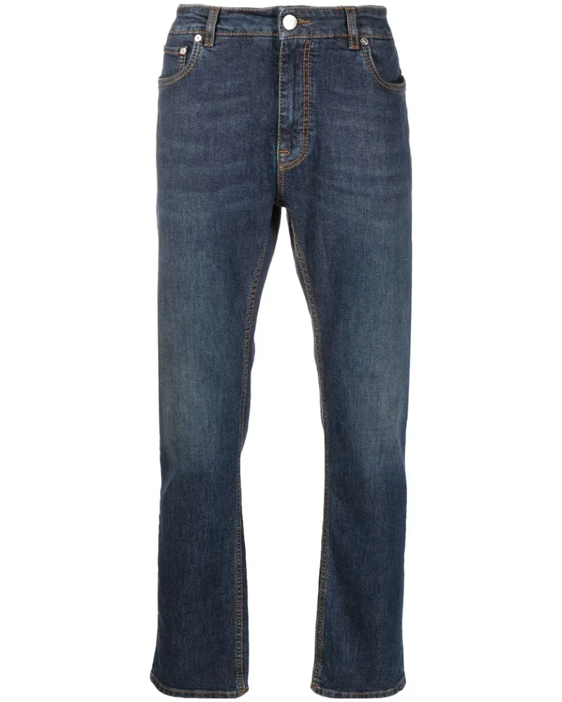 Etro Halbhohe Straight-Leg-Jeans Blau