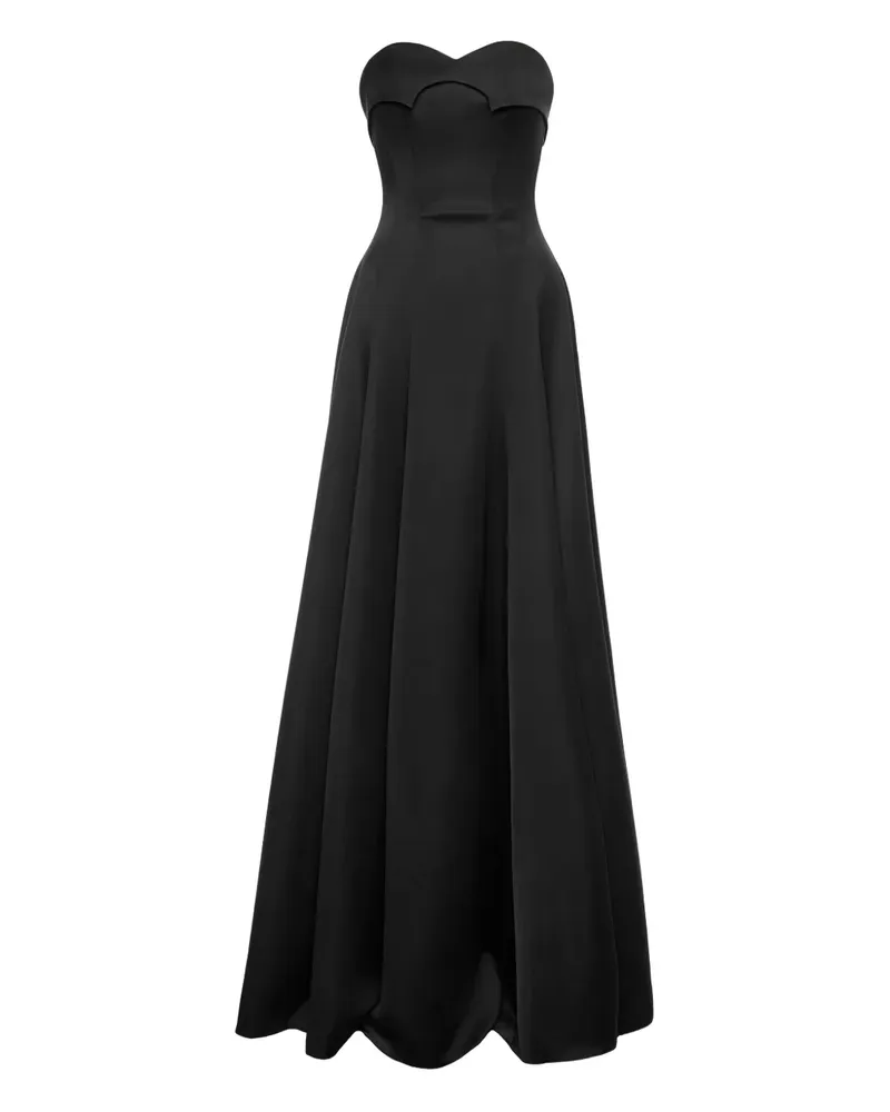 V:PM ATELIER Noir Maxikleid mit Herzausschnitt - Schwarz Schwarz