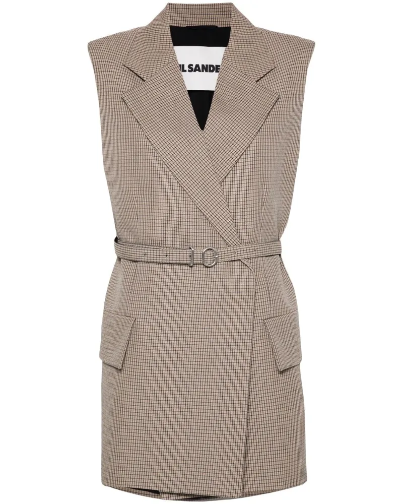 Jil Sander Karierte Weste - Braun Braun