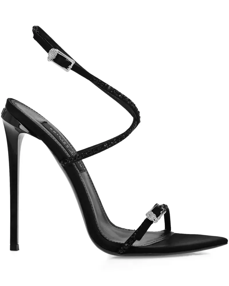 Philipp Plein Sandalen mit Kristallen 120mm - Schwarz Schwarz