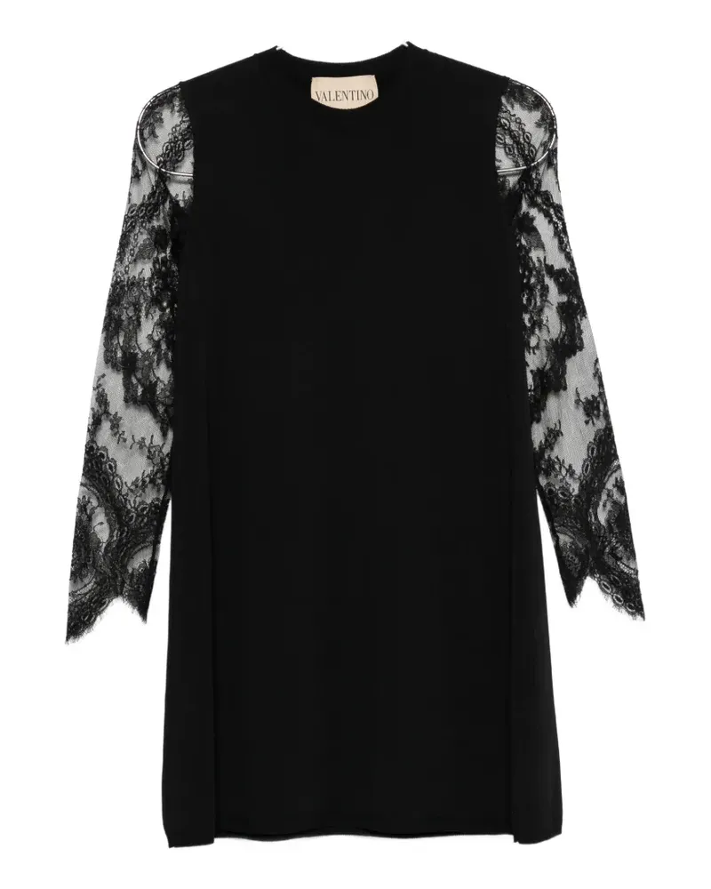 Valentino Garavani lace-sleeve mini dress - Schwarz Schwarz