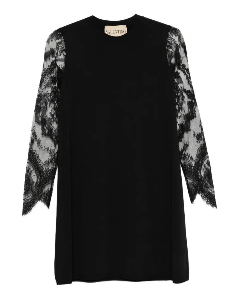 Valentino Garavani Minikleid mit Spitzenärmeln - Schwarz Schwarz