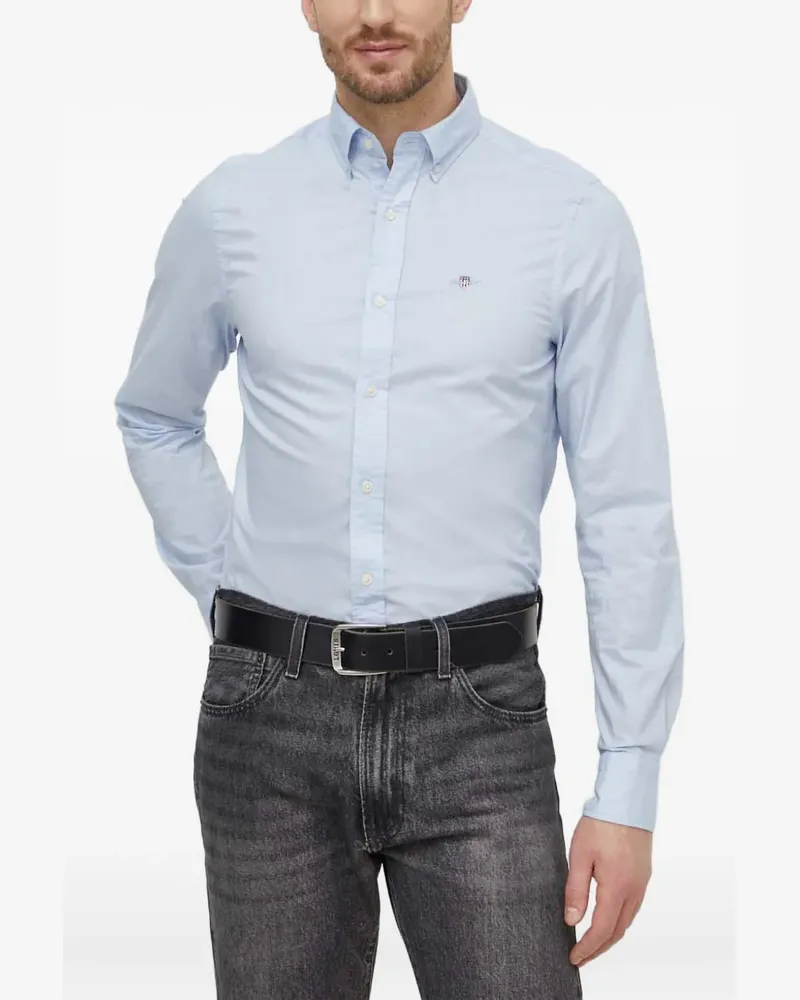 Gant Hemd mit Logo-Stickerei - Blau Blau