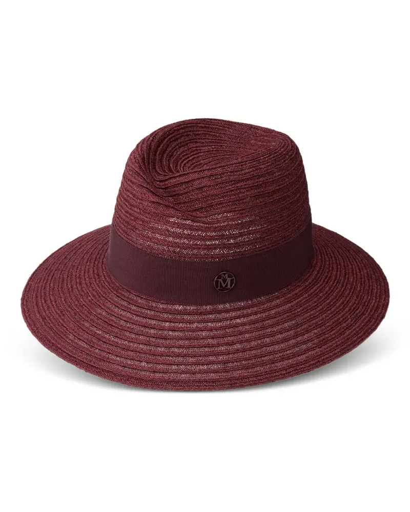 Maison Michel Gewebter Virginie Fedora - Rot Rot