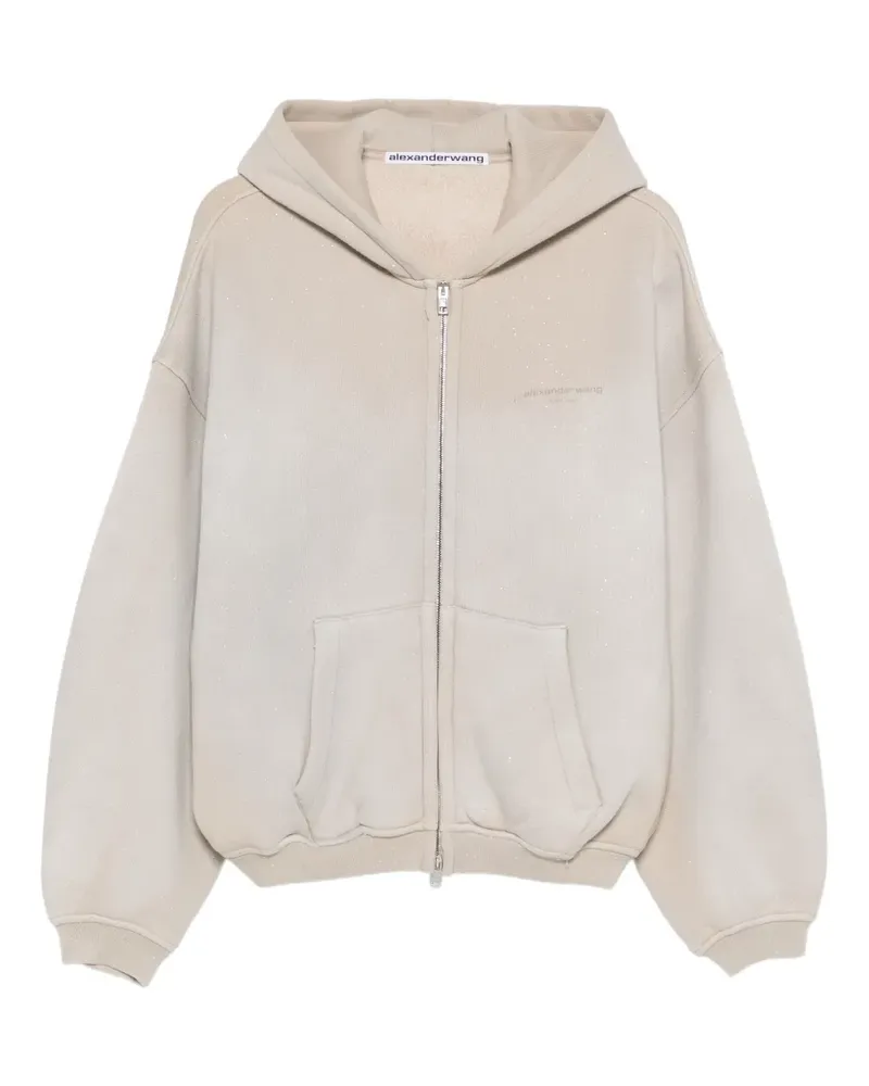 Alexander Wang crystal-embellished hoodie - Nude Nude