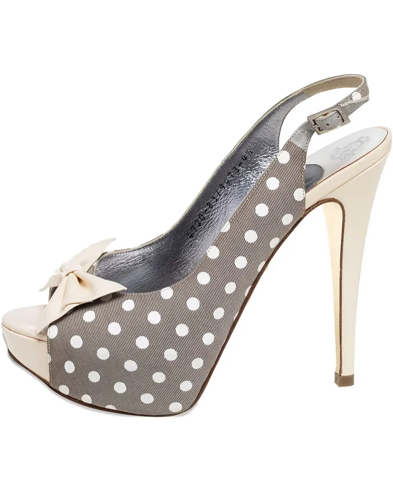 Gina Pre-owned Sandalen mit Polka Dots 130mm - Grau Grau