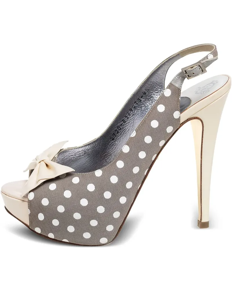 Gina Pre-owned Sandalen mit Polka Dots 130mm - Grau Grau
