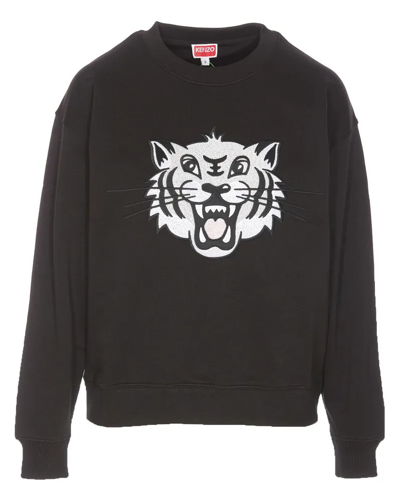 Kenzo Happy Tiger Sweatshirt mit Stickerei - Schwarz Schwarz