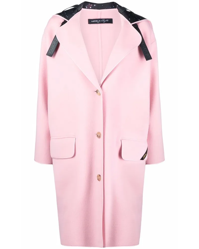 Lanvin Einreihiger Mantel mit Kapuze - Rosa Rosa