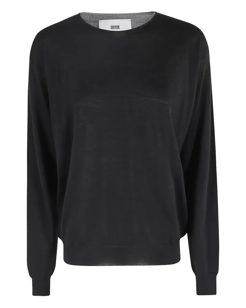 SOLOTRE Pullover in Colour-Block-Optik - Schwarz Schwarz