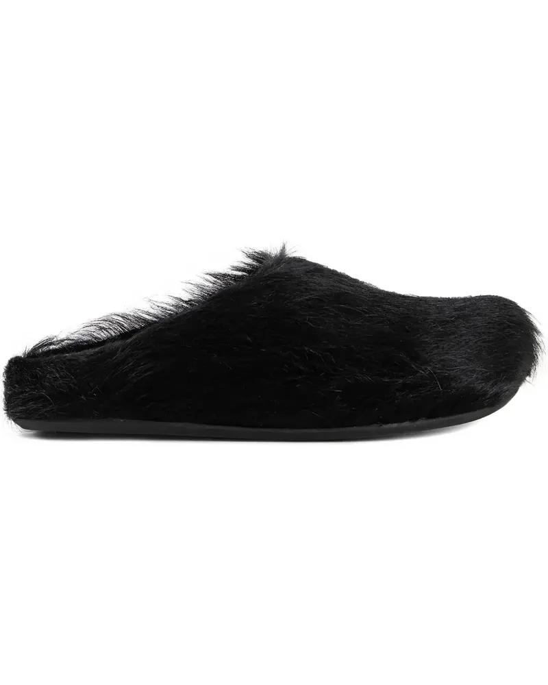 Marni Fussbett long-hair calfskin sabot - Schwarz Schwarz