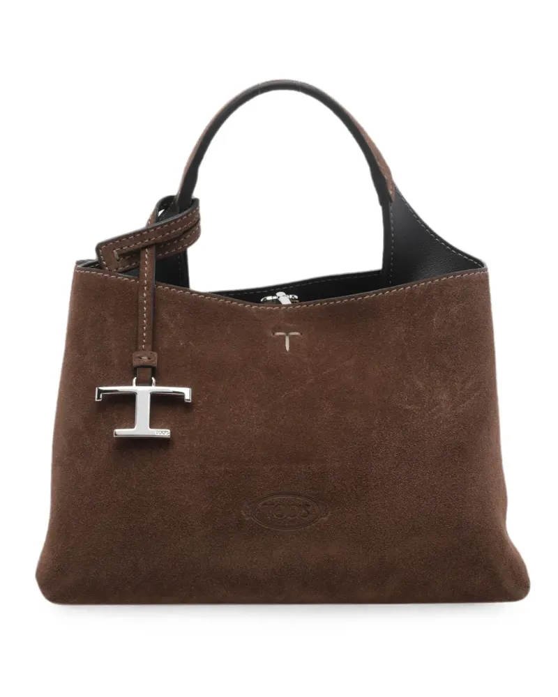 TOD'S T-Timeless pendant leather cross body bag - Braun Braun