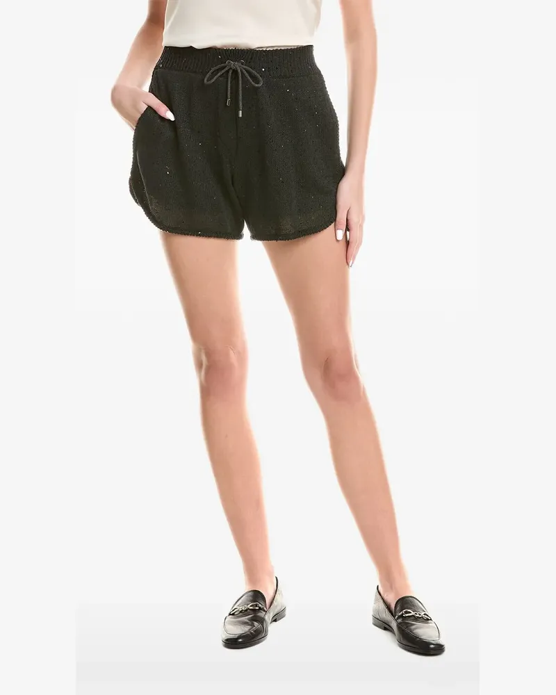 Brunello Cucinelli sequin-embellished knit shorts - Schwarz Schwarz