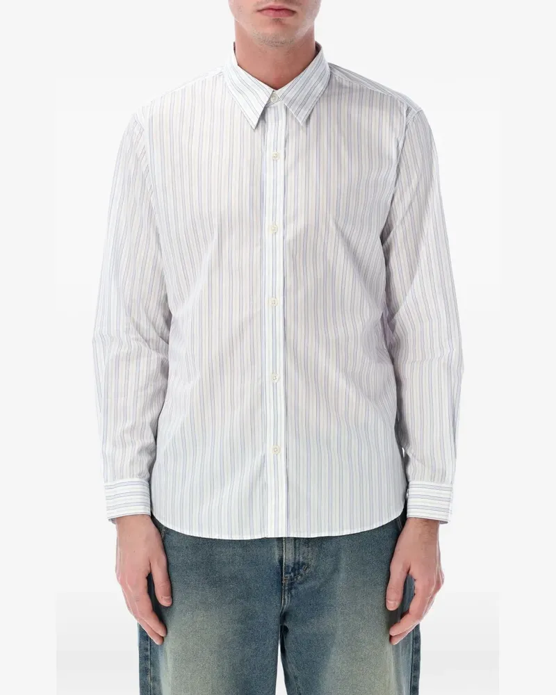 Mfpen Gestreiftes Hemd - Weiß Weiß