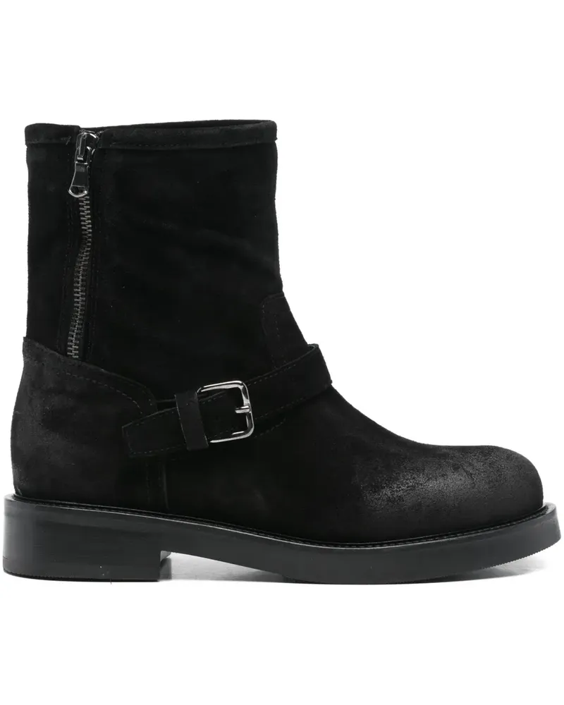 Julie Dee 35mm buckle zip boots - Schwarz Schwarz