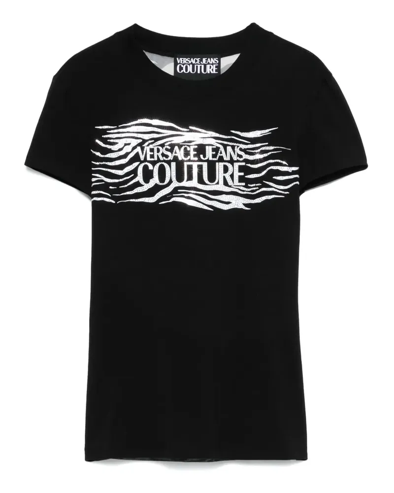 Versace Jeans T-Shirt mit Logo-Print - Schwarz Schwarz