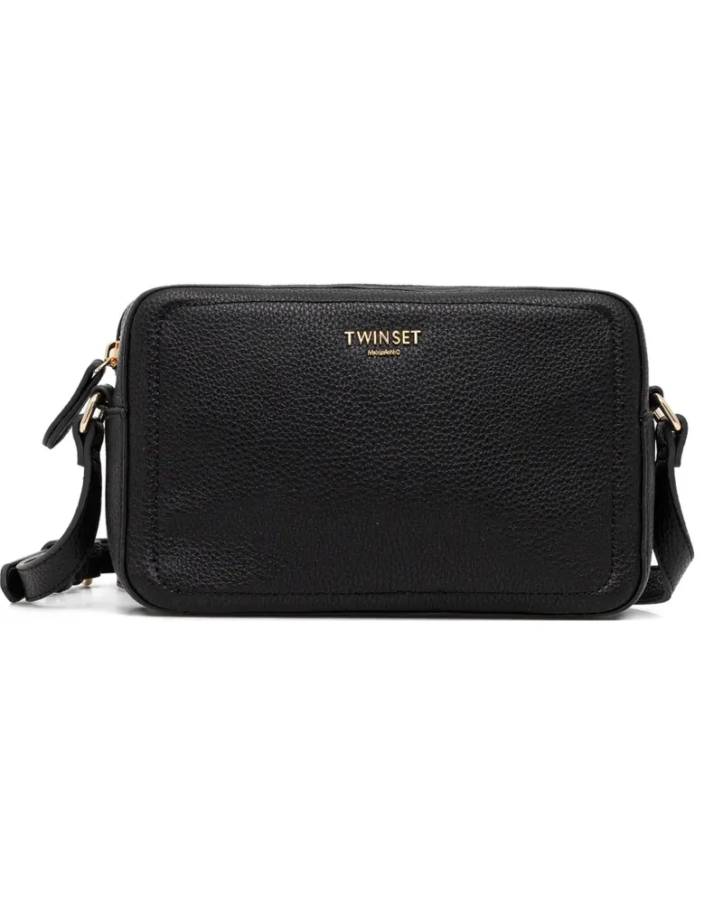 Twin-Set logo-lettering cross body bag - Schwarz Schwarz