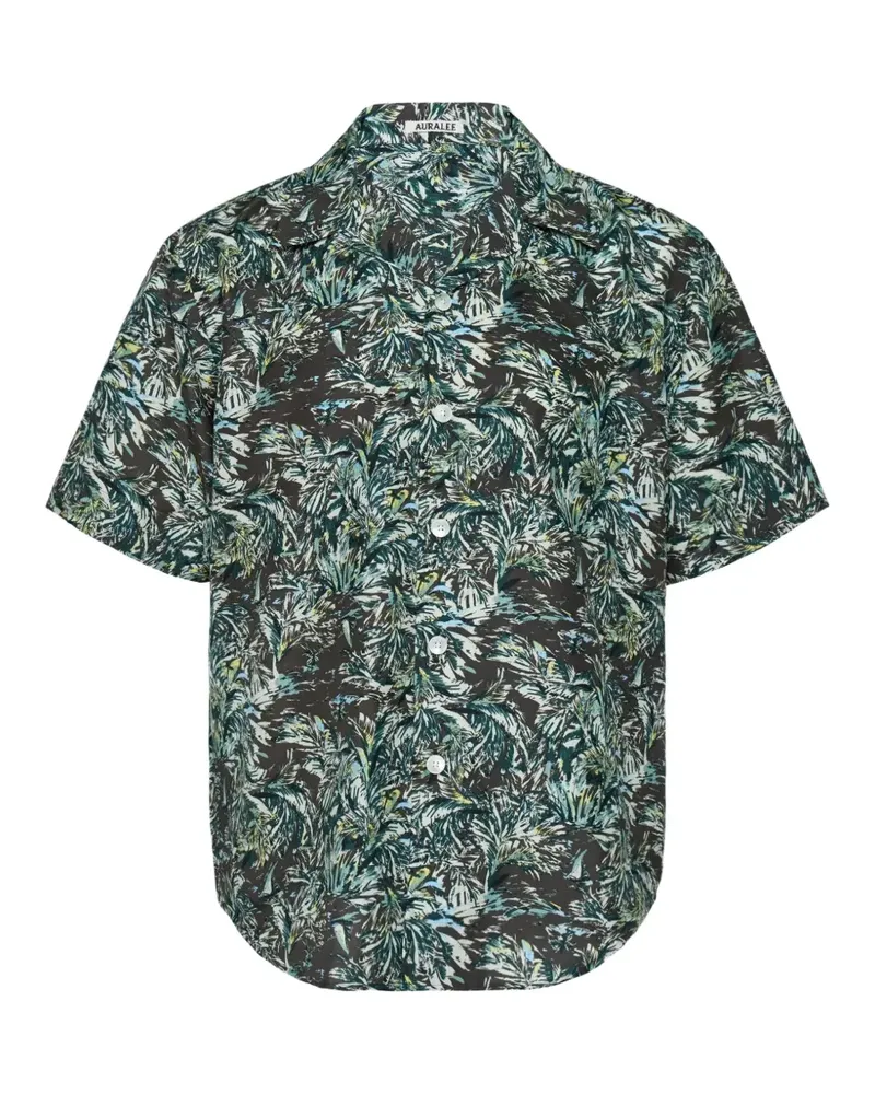 AURALEE Seidenhemd mit Print - Grün Grün
