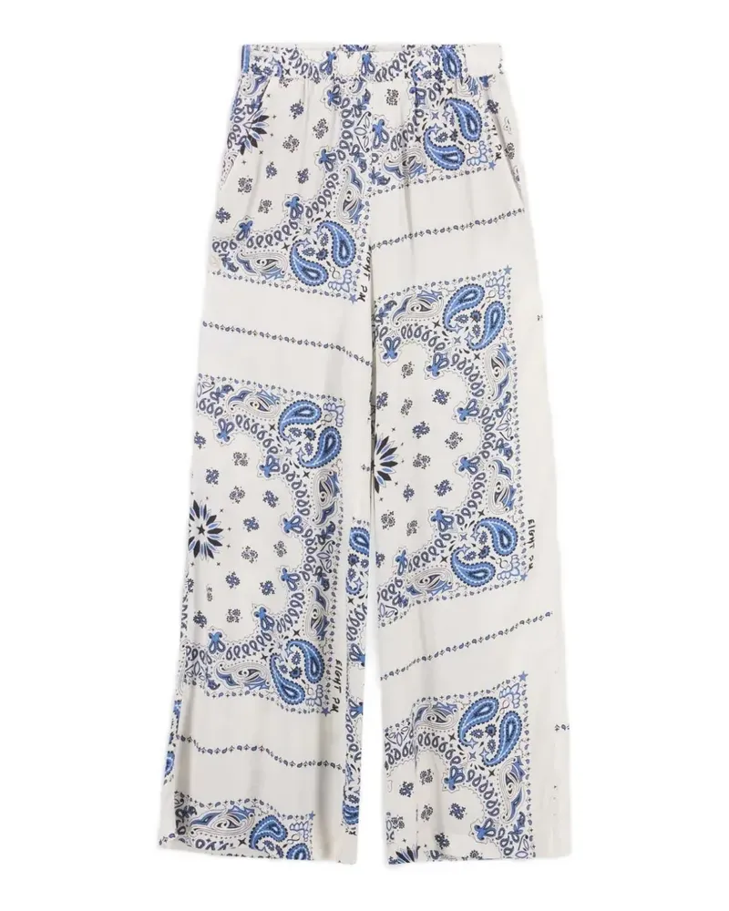 8PM Stromboli bandana-print straight trousers - Weiß Weiß