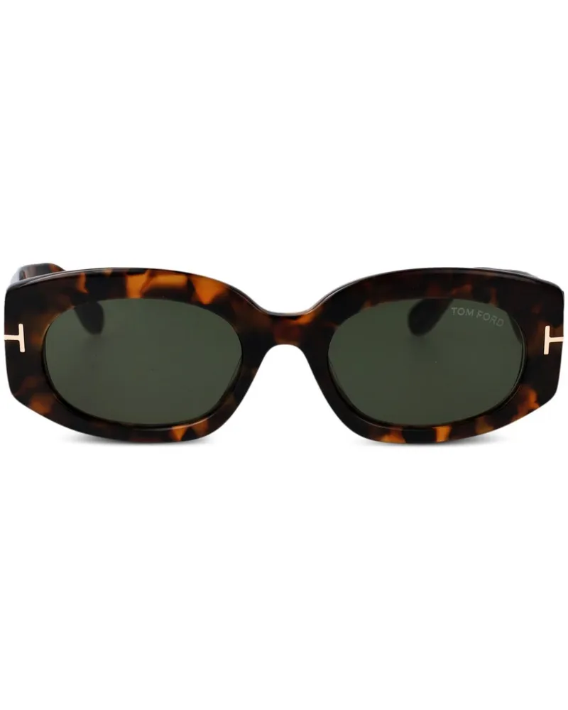Tom Ford Sonnenbrille mit ovalem Gestell - Braun Braun