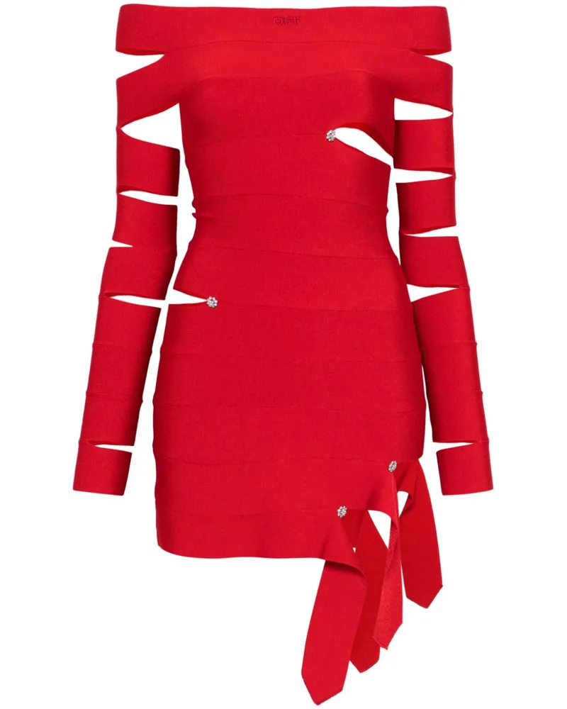 OFF-WHITE Minikleid mit Kristallen - Rot Rot