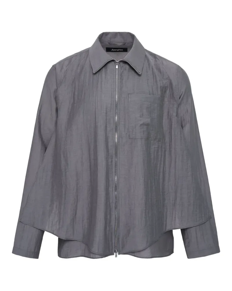 JiyongKim layered zip-up shirt - Grau Grau