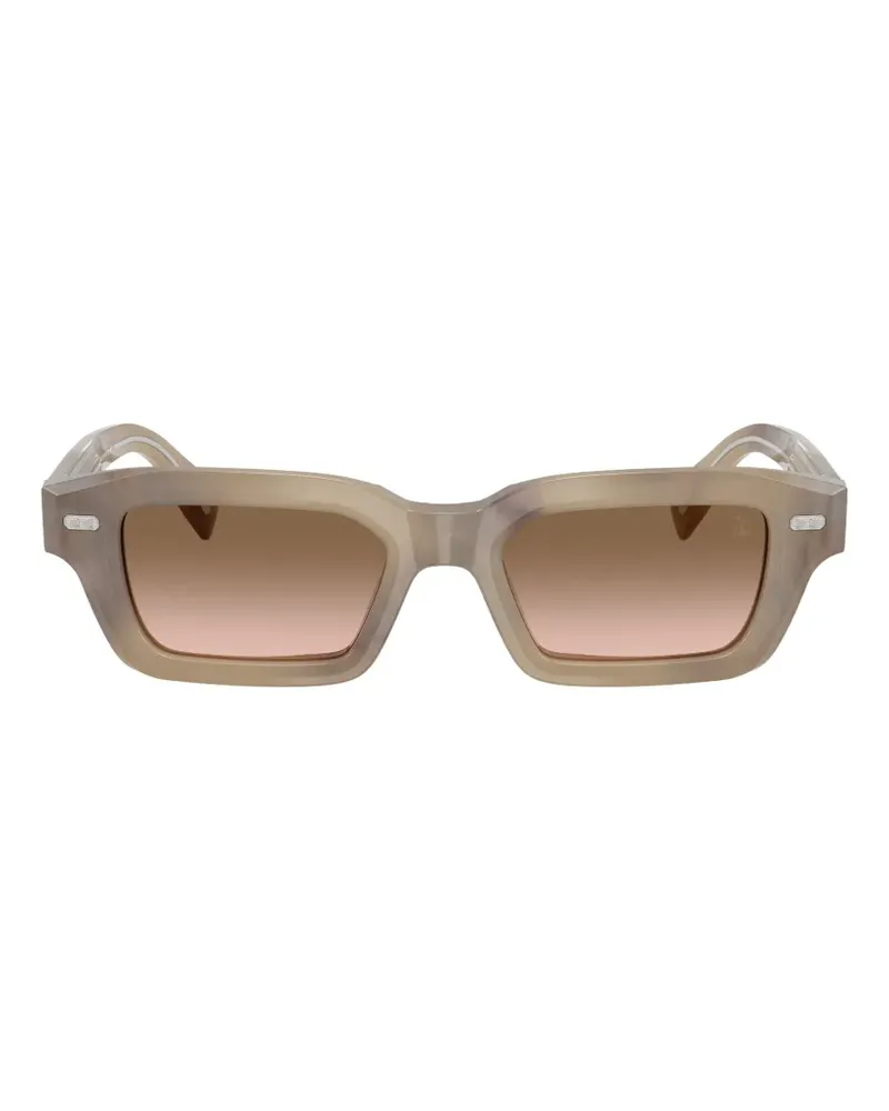 Brunello Cucinelli rectangle-frame sunglasses - Nude Nude