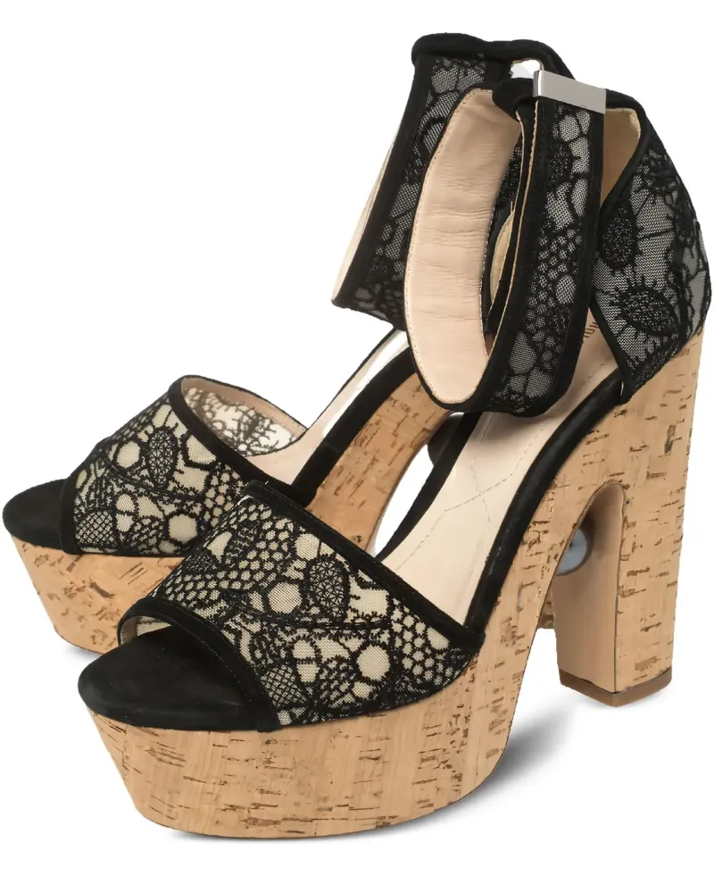 Nicholas Kirkwood Sandalen mit Perlen aus Spitze 140mm - Schwarz Schwarz