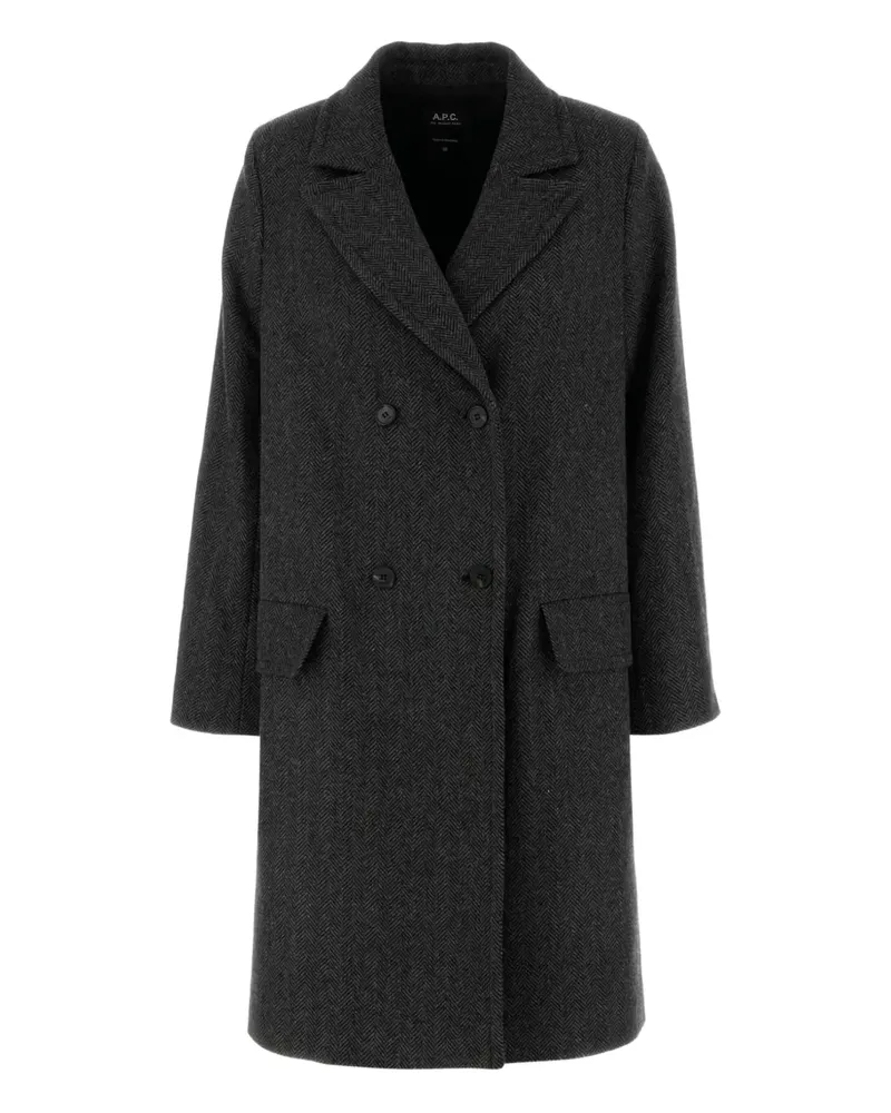 A.P.C. Bestickter Wollmantel - Grau Grau