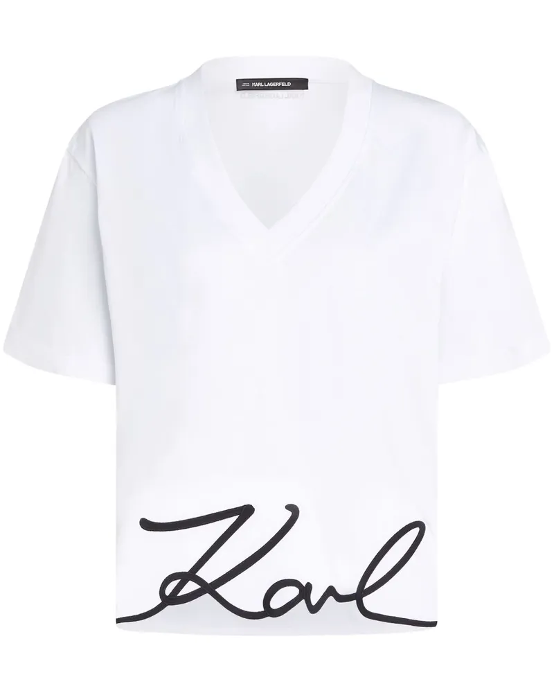 Karl Lagerfeld Signature T-Shirt - Weiß Weiß