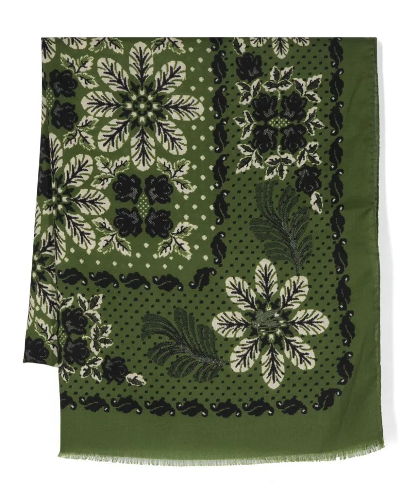 Etro Schal mit Blumen-Print - Grün Grün