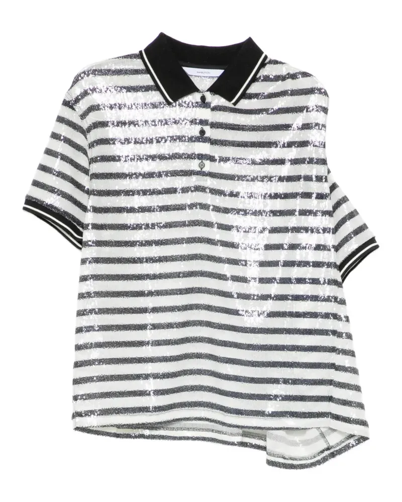 pushBUTTON striped polo shirt - Nude Nude