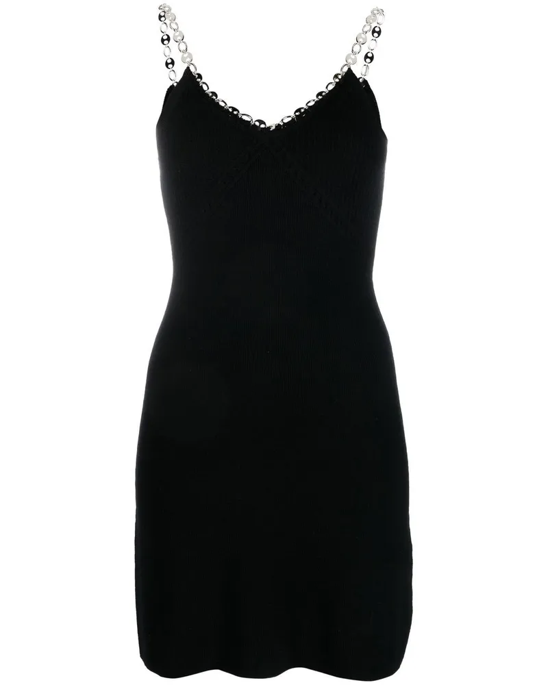 Paco Rabanne Minikleid mit Kettenriemen - Schwarz Schwarz