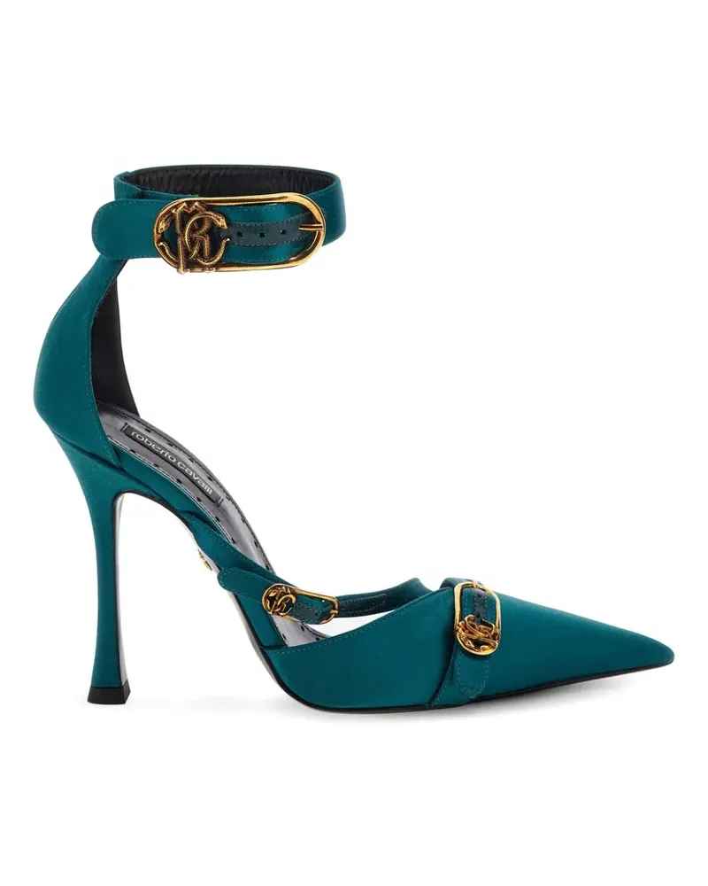 Roberto Cavalli monogram-buckle pointed-toe heeled pumps - Blau Blau