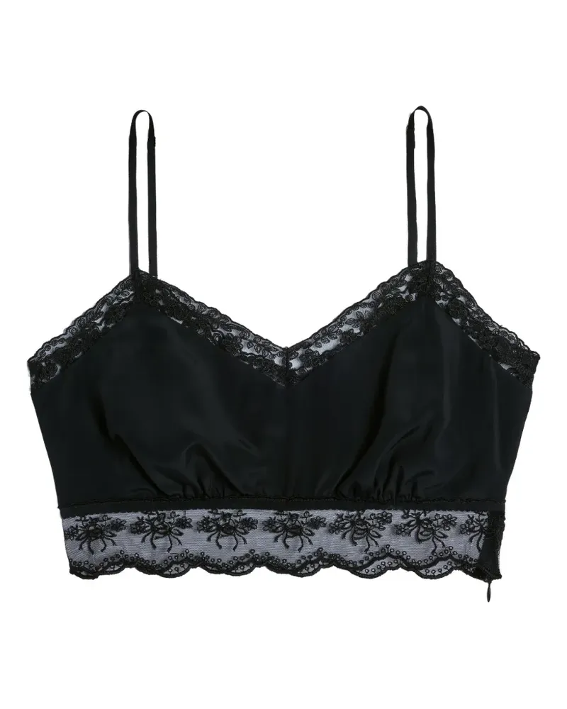 Simone Rocha Negligé-Bralet mit Spitzenbesatz - Schwarz Schwarz