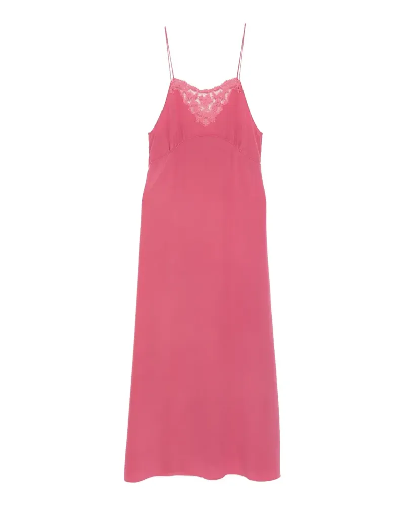 Chloé Midikleid mit Spitzendetail - Rosa Rosa