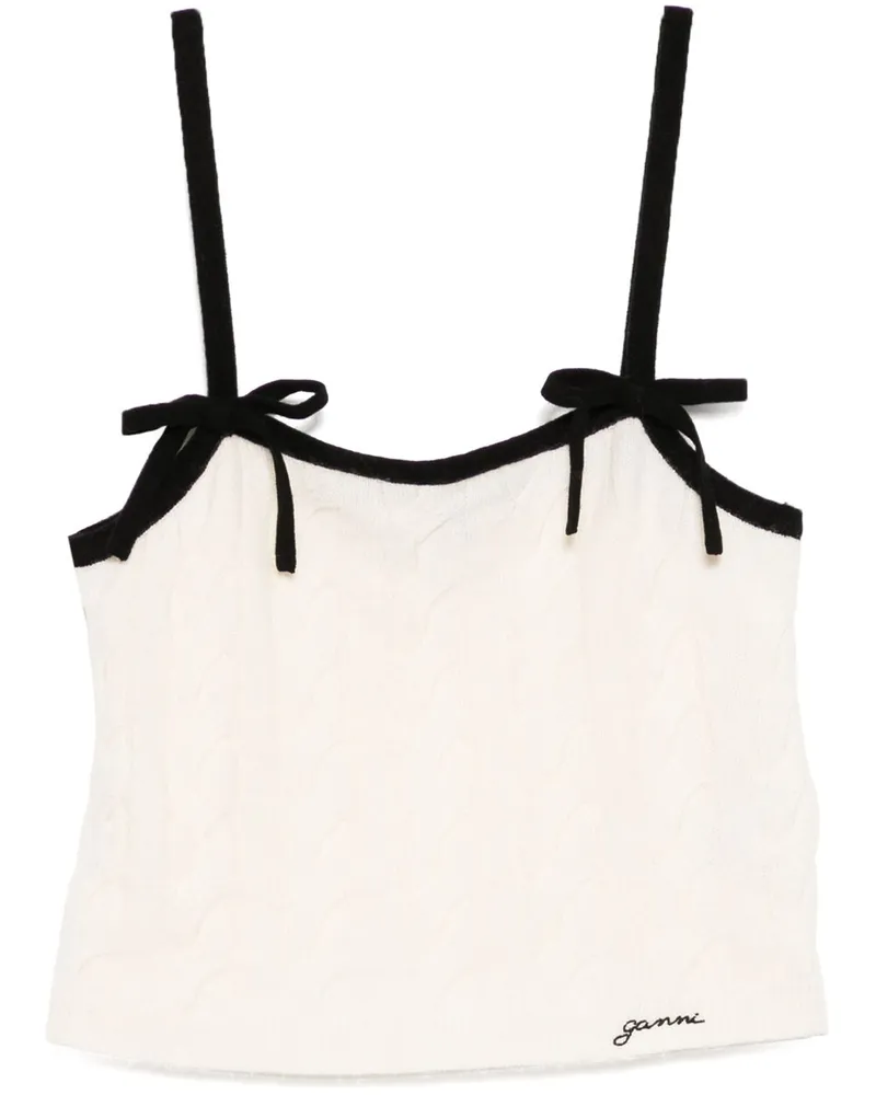 Ganni Tanktop mit Schleifendetail - Weiß Weiß